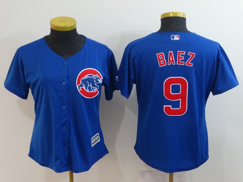2018 Women Chicago Cubs #9 Baez blue new Rush limited MLB Jerseys->pittsburgh pirates->MLB Jersey